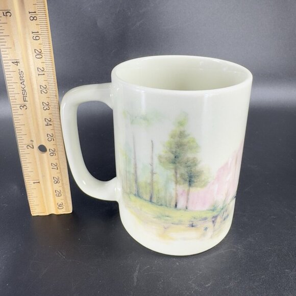 Otagiri Steam Engine Train Ceramic Mug Cup 8oz Japan Stoneware Sunrise Pub VTG - Picture 4 of 12